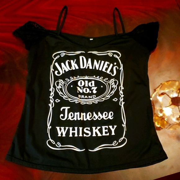 Jack Daniels Tops - Jack Daniels cold shoulder shirt